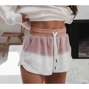 Feat Clothing NWT size XL Blanket Blend shorts dip dye coral Helen Owen